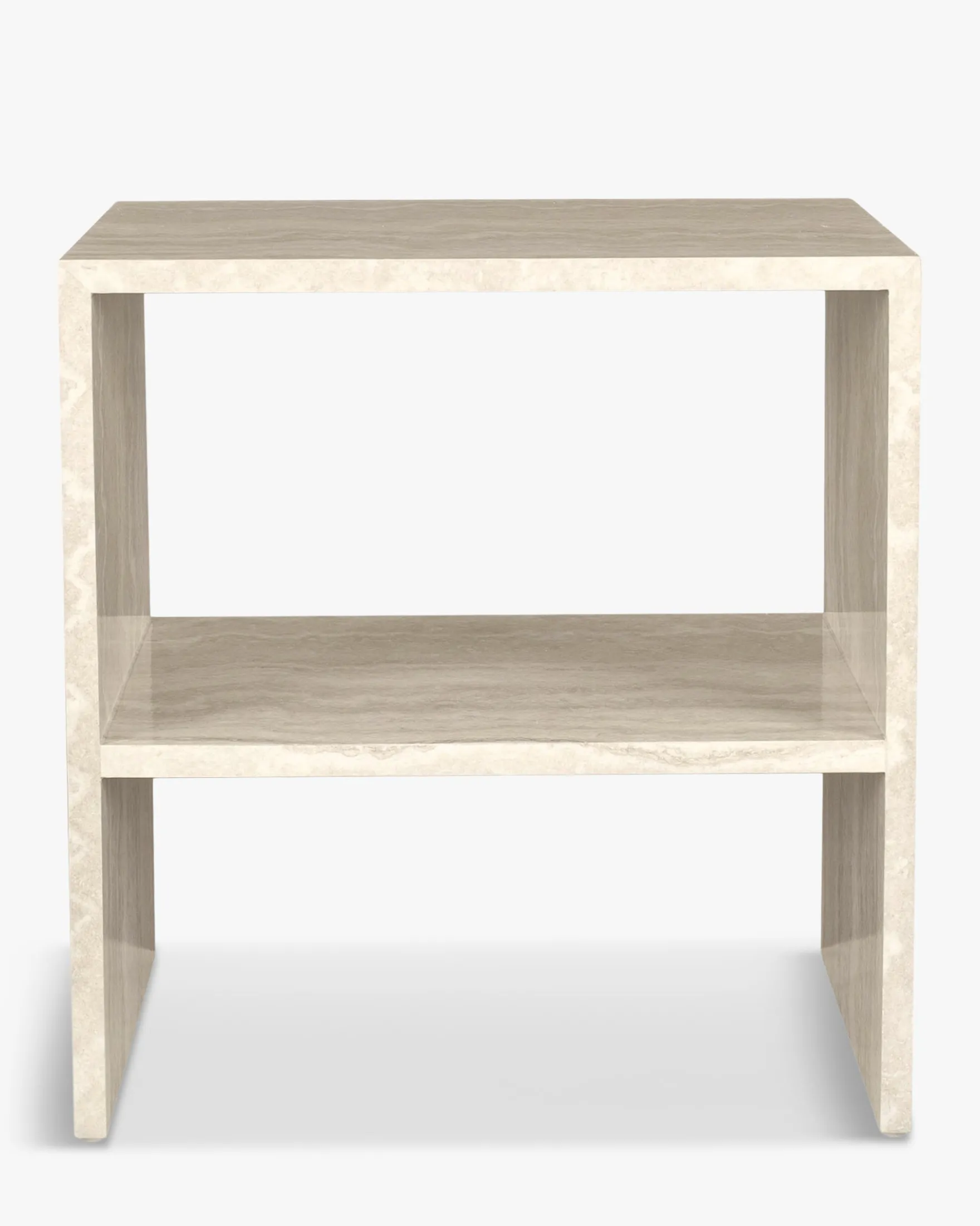 Ensemble 2 tables de chevet, Beige effet travertin, H50 Napoli