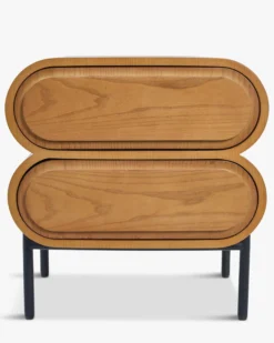 Ensemble 2 tables de chevet, Bois blond Monaco