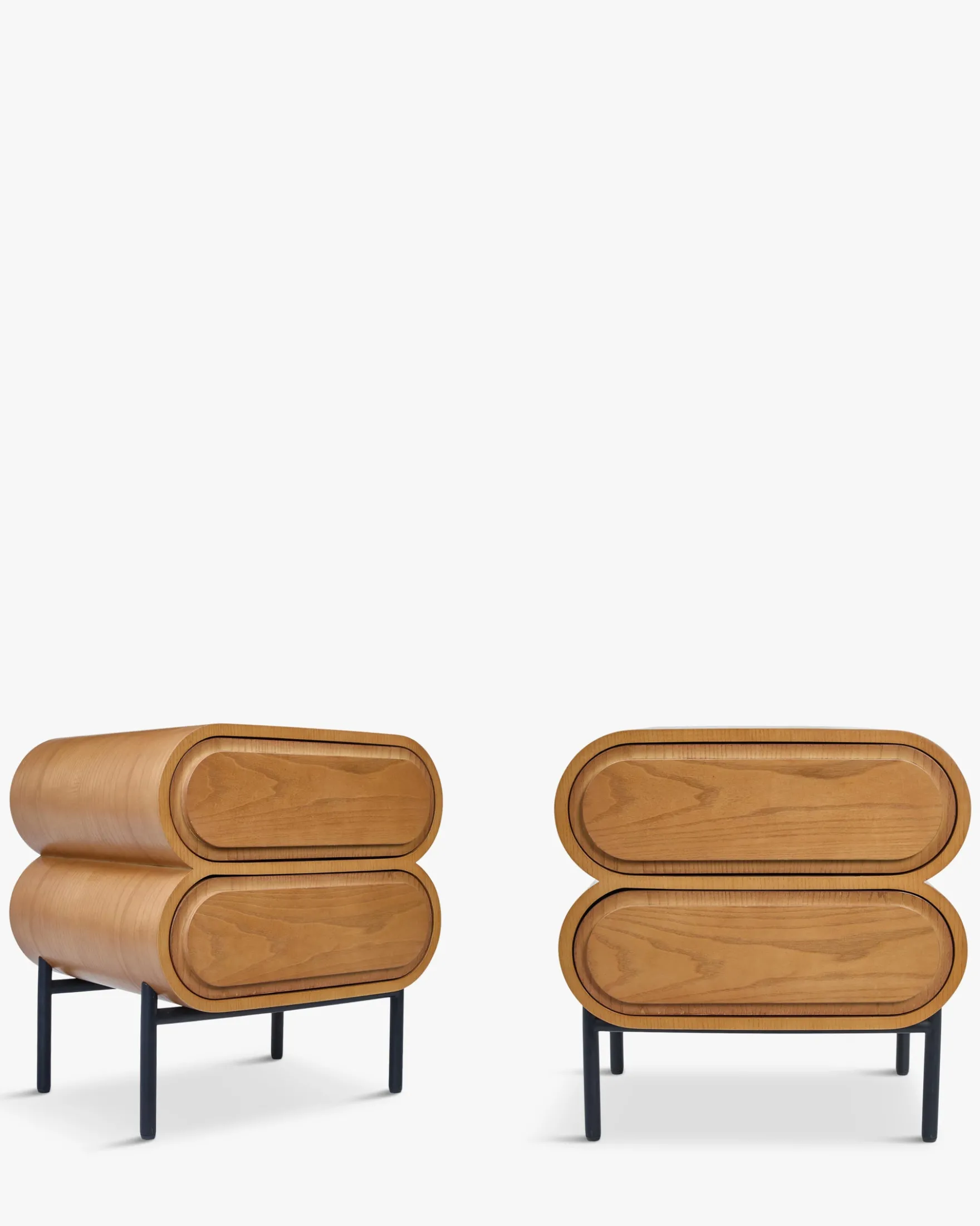 Ensemble 2 tables de chevet, Bois blond Monaco