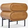 Ensemble 2 tables de chevet + tête de lit, Ecru peluche Monaco + Aria