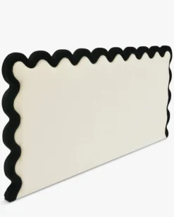 Ensemble 2 tables de chevet + tête de lit, Ecru peluche Monaco + Aria