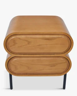 Ensemble 2 tables de chevet + tête de lit, Ecru peluche Monaco + Aria