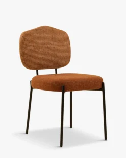 Ensemble 4x chaises, Tweed orange miami + rouge brique Maia, Mogan
