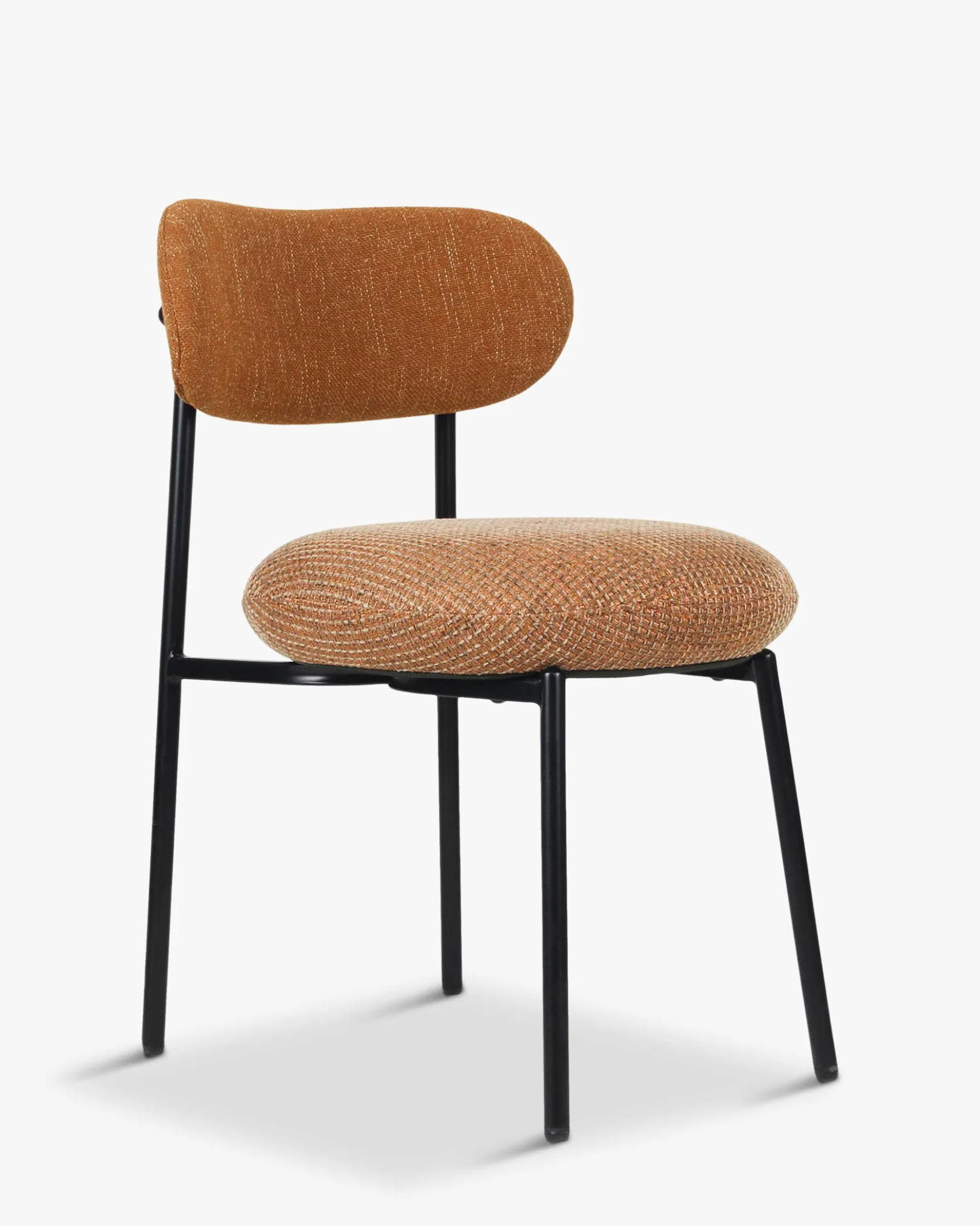 Ensemble 4x chaises, Tweed orange miami + rouge brique Maia, Mogan