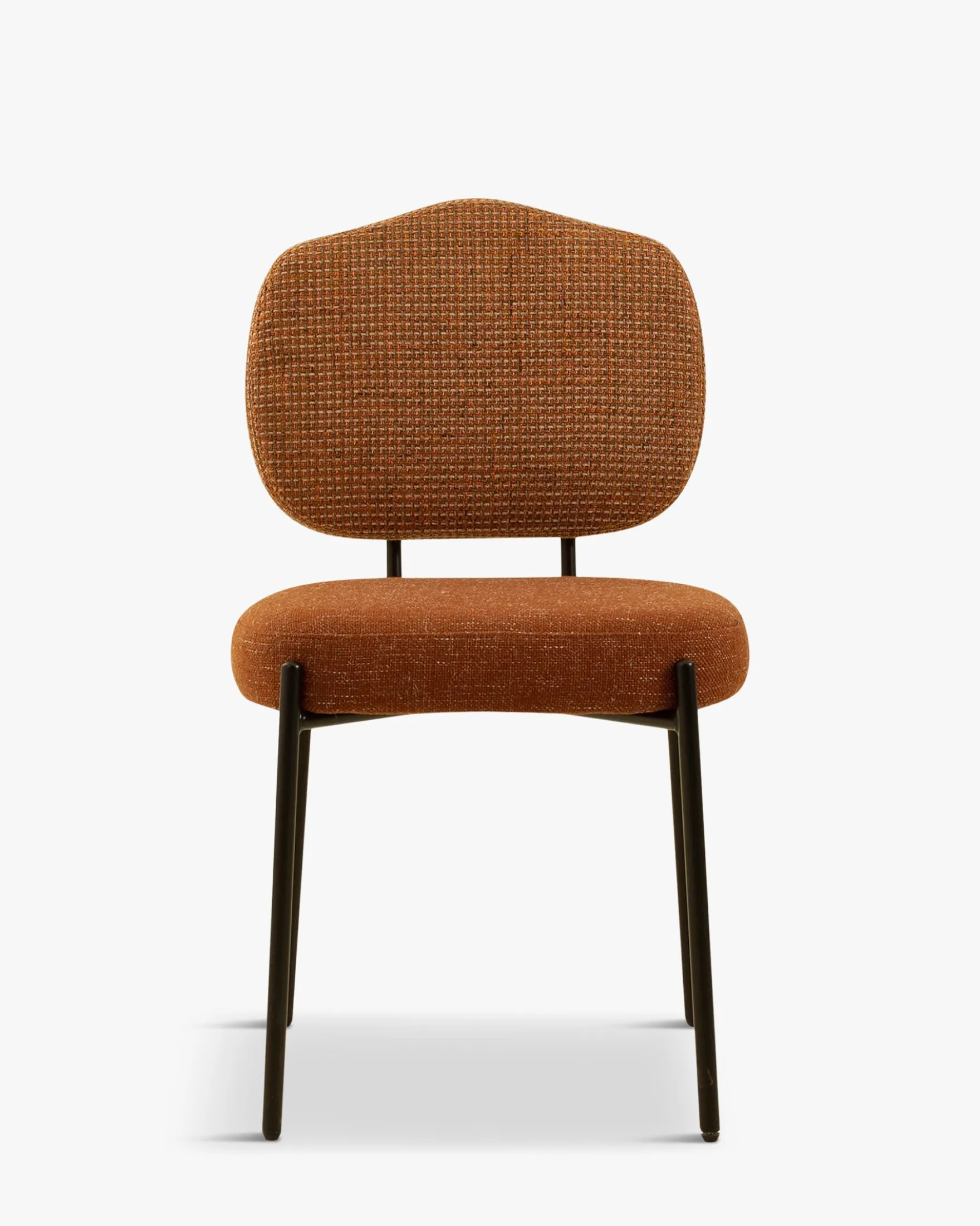 Ensemble 4x chaises, Tweed orange miami + rouge brique Maia, Mogan