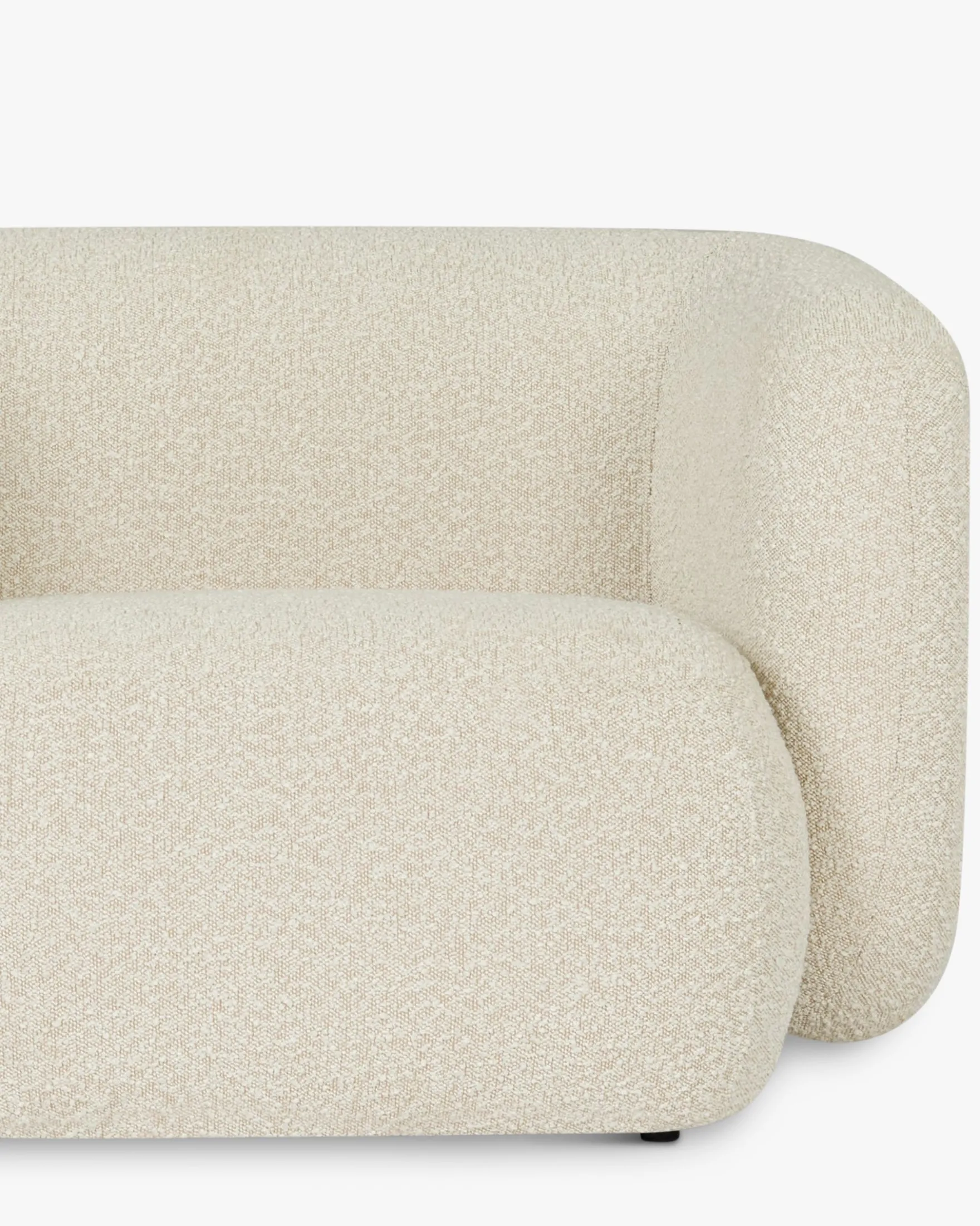 Fauteuil, Blanc avoine bouclé, 100x70 Volta
