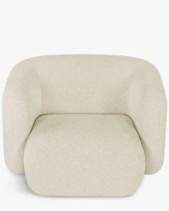 Fauteuil, Blanc avoine bouclé, 100x70 Volta