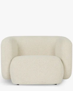 Fauteuil, Blanc avoine bouclé, 100x70 Volta