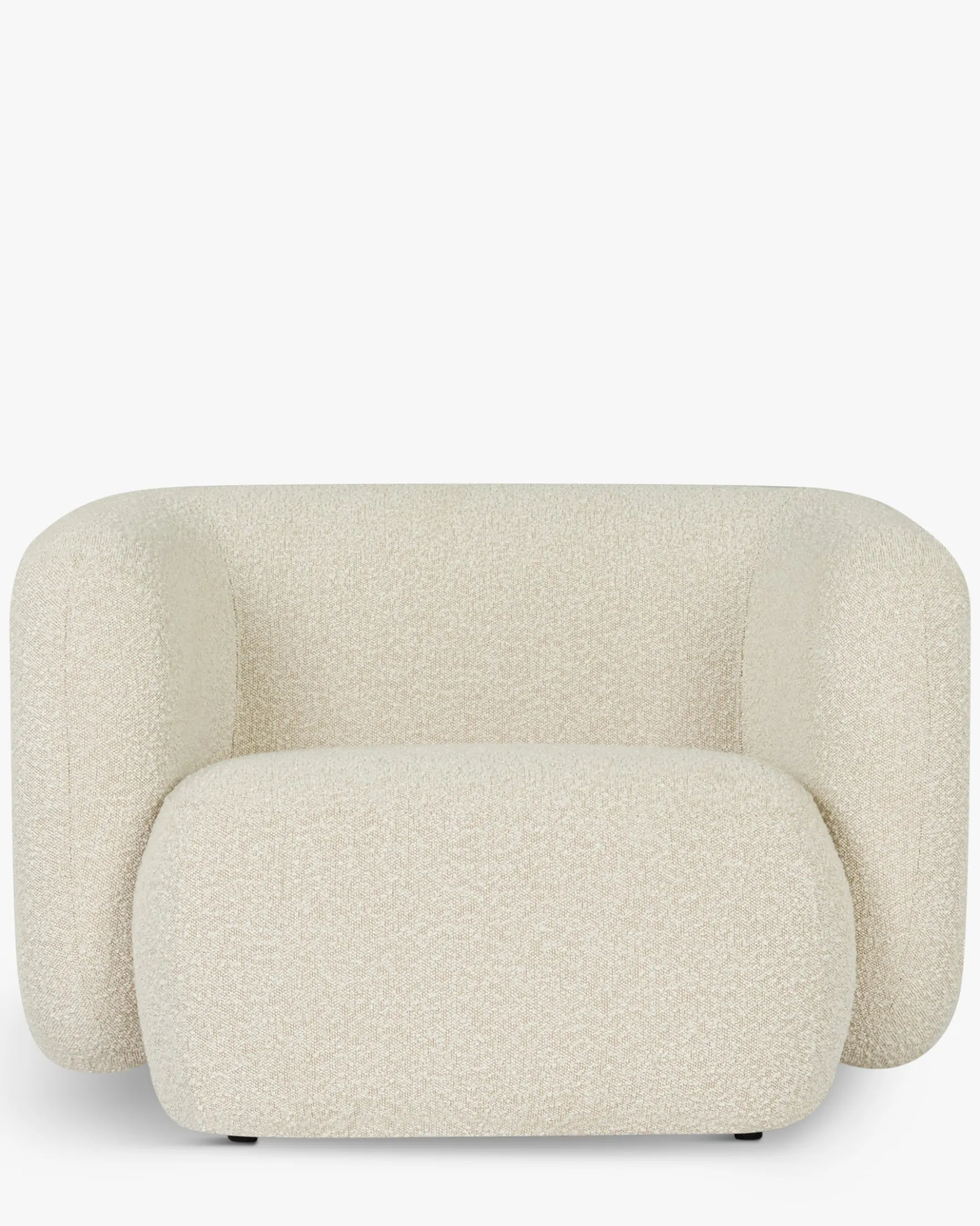 Fauteuil, Blanc avoine bouclé, 100x70 Volta