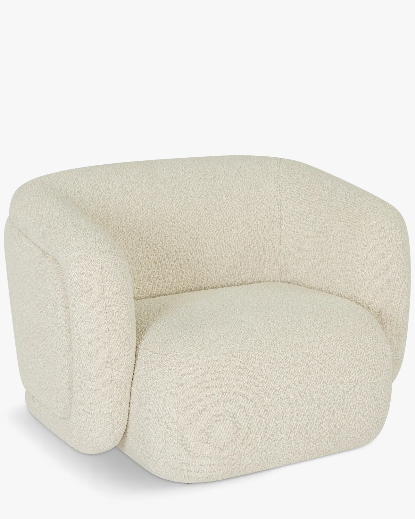 Fauteuil, Blanc avoine bouclé, 100x70 Volta