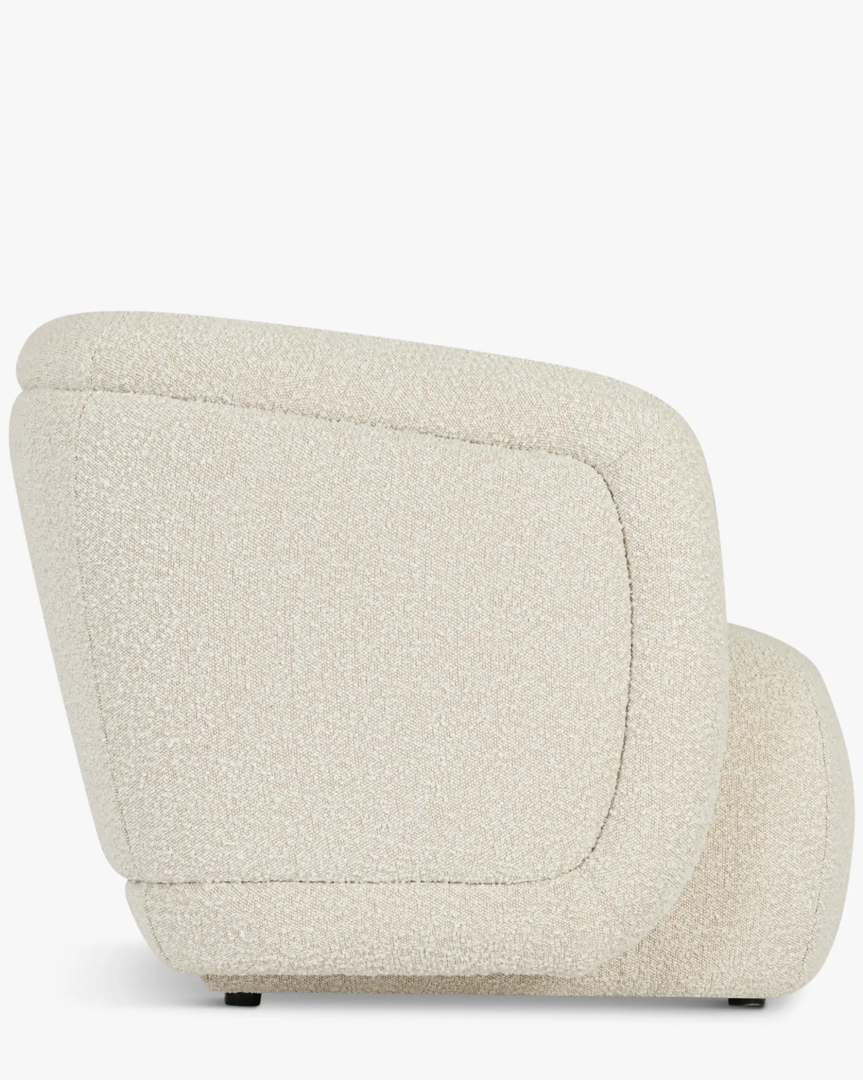 Fauteuil, Blanc avoine bouclé, 100x70 Volta