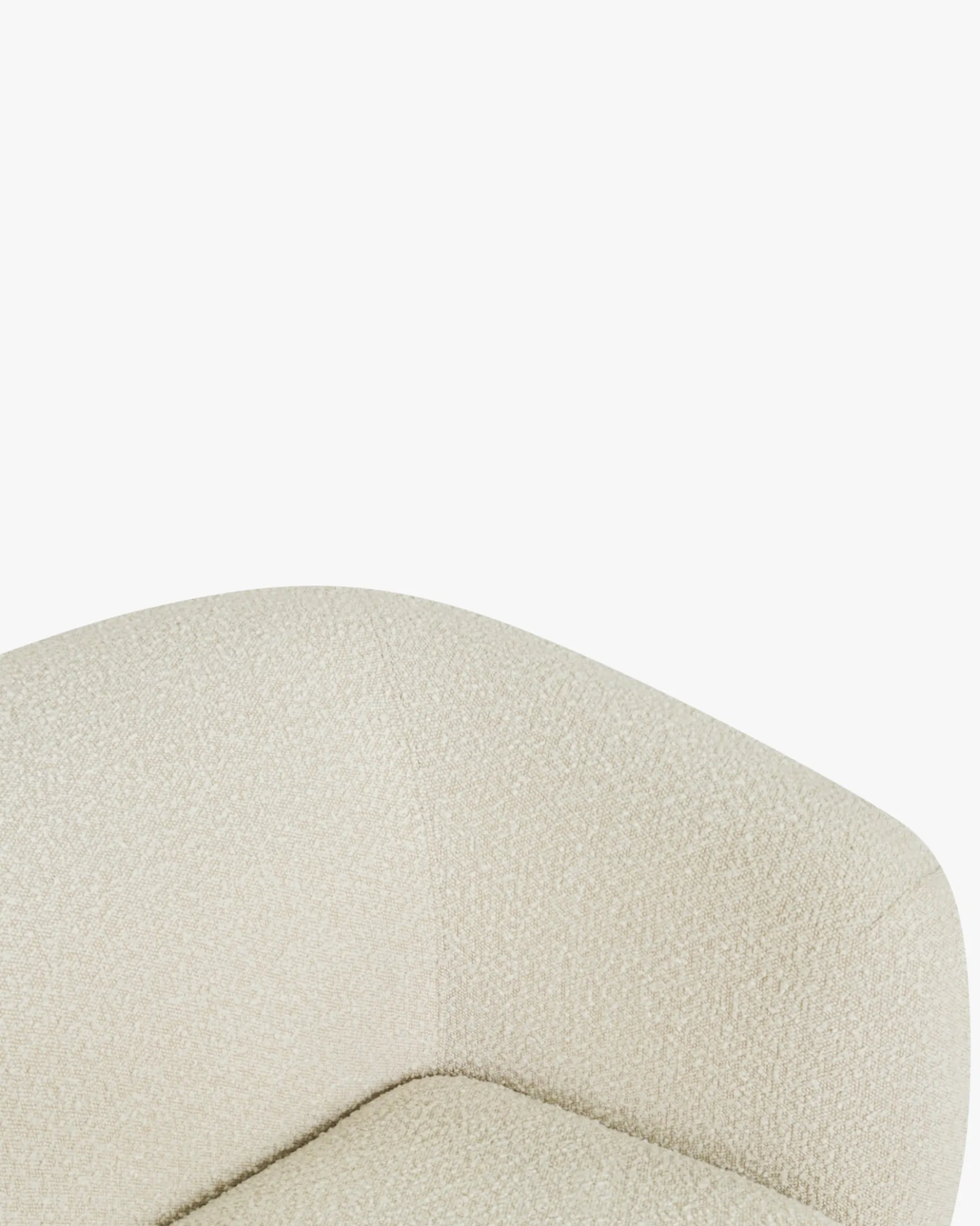 Fauteuil, Blanc avoine bouclé, 100x70 Volta