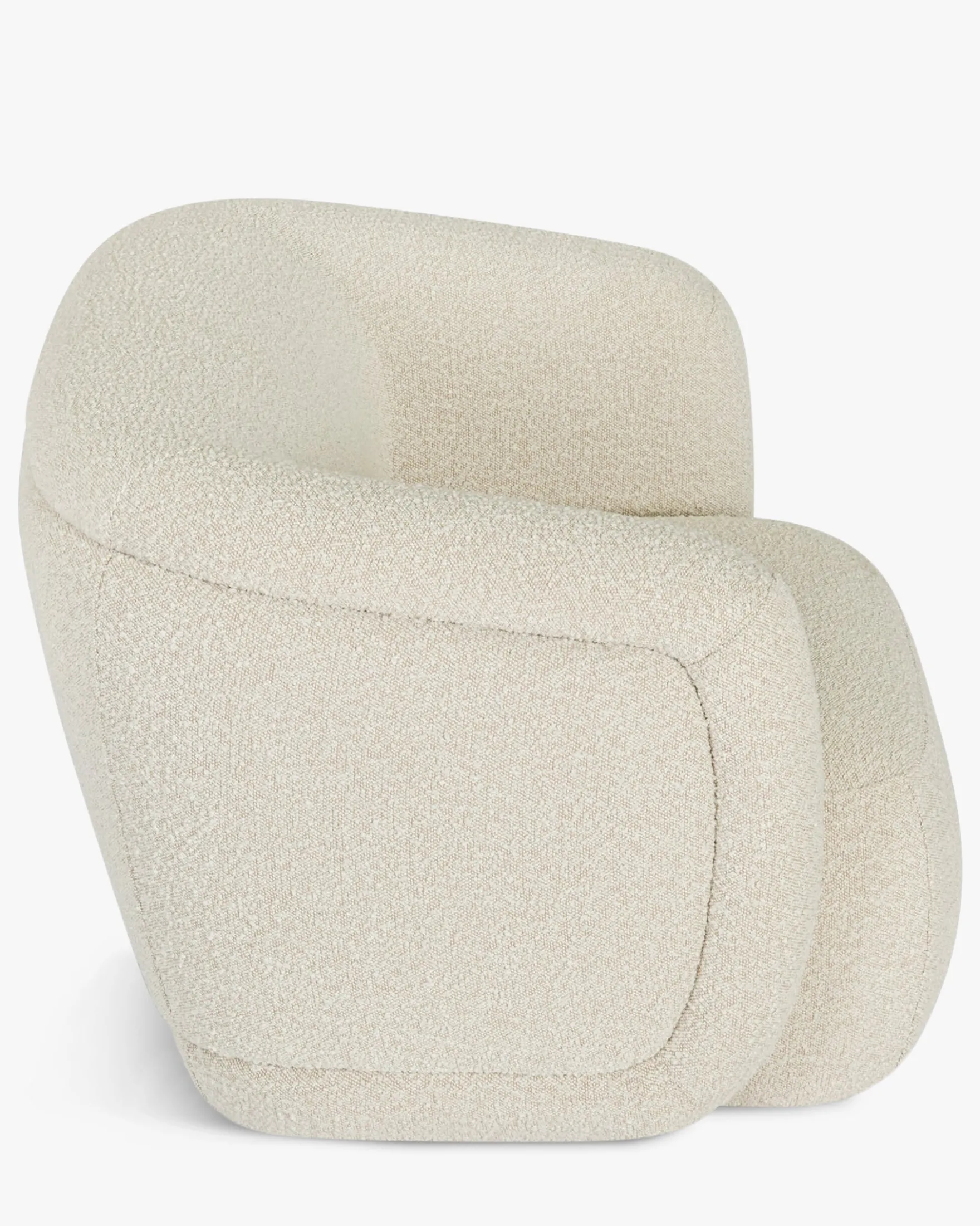 Fauteuil, Blanc avoine bouclé, 100x70 Volta