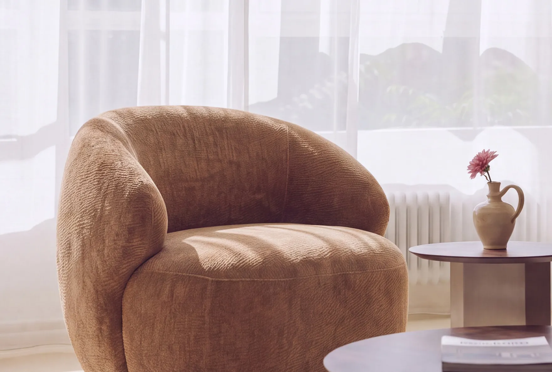 Fauteuil, Camel crêpé Aspen