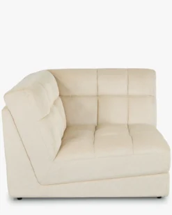 Fauteuil d'angle modulable, Beige pampa anti-tâches Paul