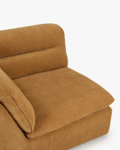 Fauteuil d'angle modulable, Marron sienne déperlant Pulp