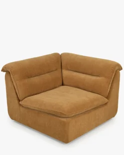 Fauteuil d'angle modulable, Marron sienne déperlant Pulp