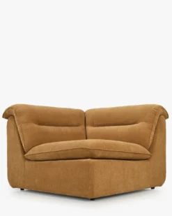Fauteuil d'angle modulable, Marron sienne déperlant Pulp