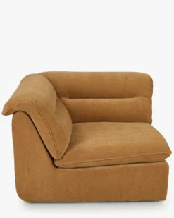 Fauteuil d'angle modulable, Marron sienne déperlant Pulp