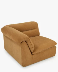 Fauteuil d'angle modulable, Marron sienne déperlant Pulp