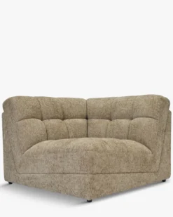 Fauteuil d'angle modulable, Tweed taupe Paul