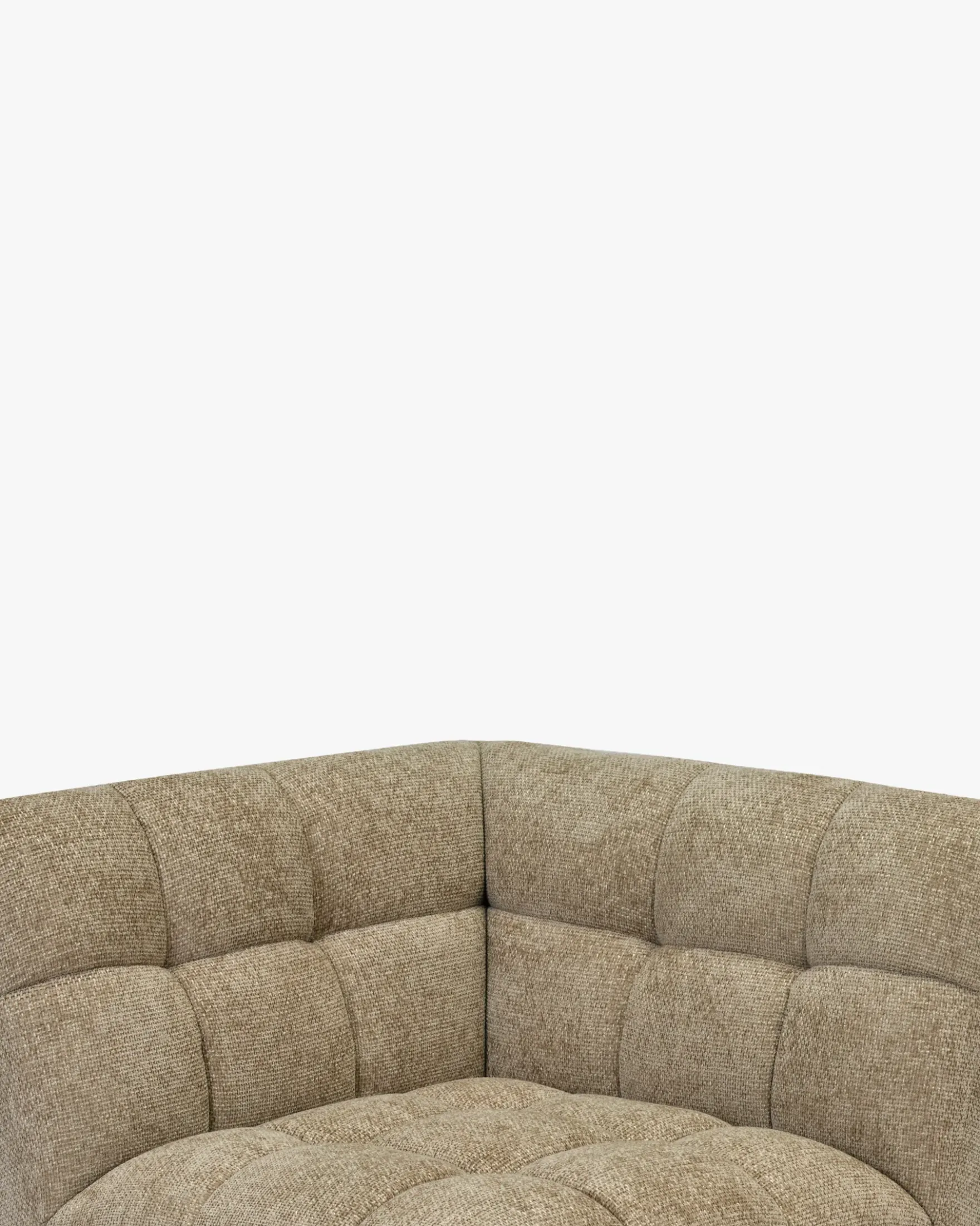 Fauteuil d'angle modulable, Tweed taupe Paul