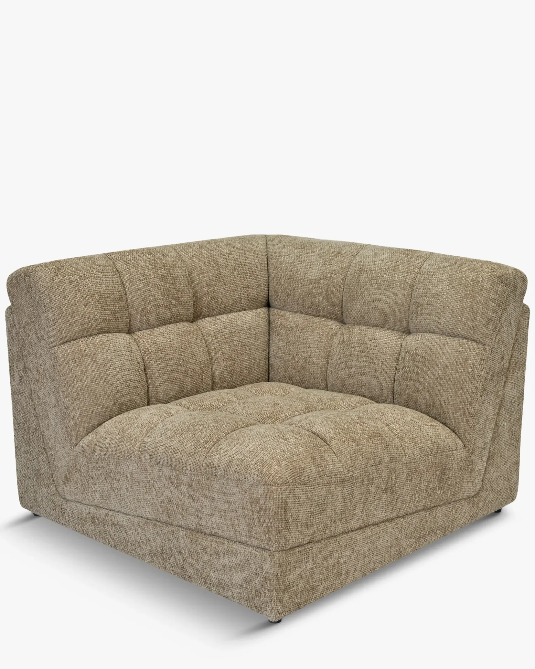 Fauteuil d'angle modulable, Tweed taupe Paul