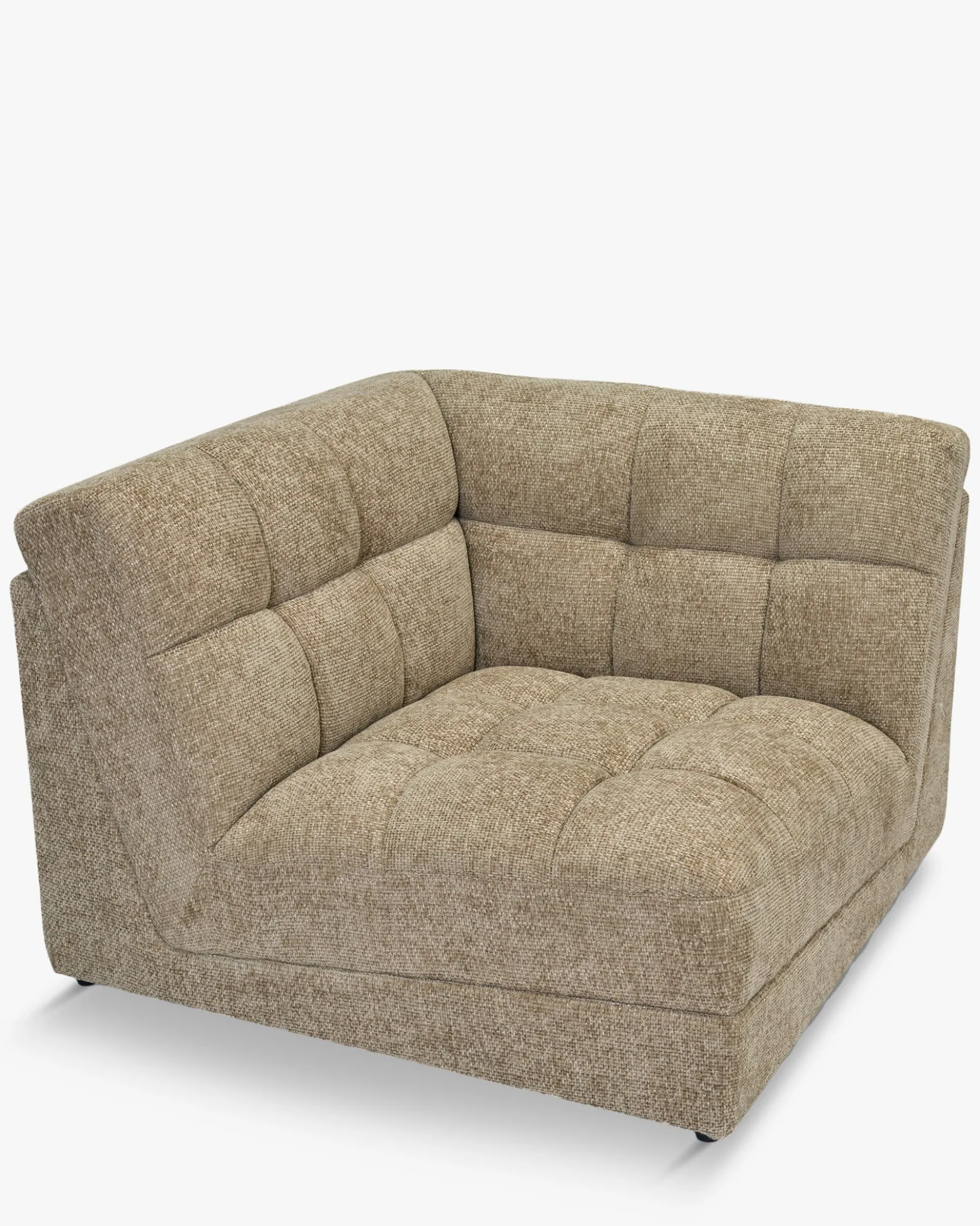 Fauteuil d'angle modulable, Tweed taupe Paul