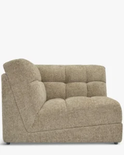 Fauteuil d'angle modulable, Tweed taupe Paul