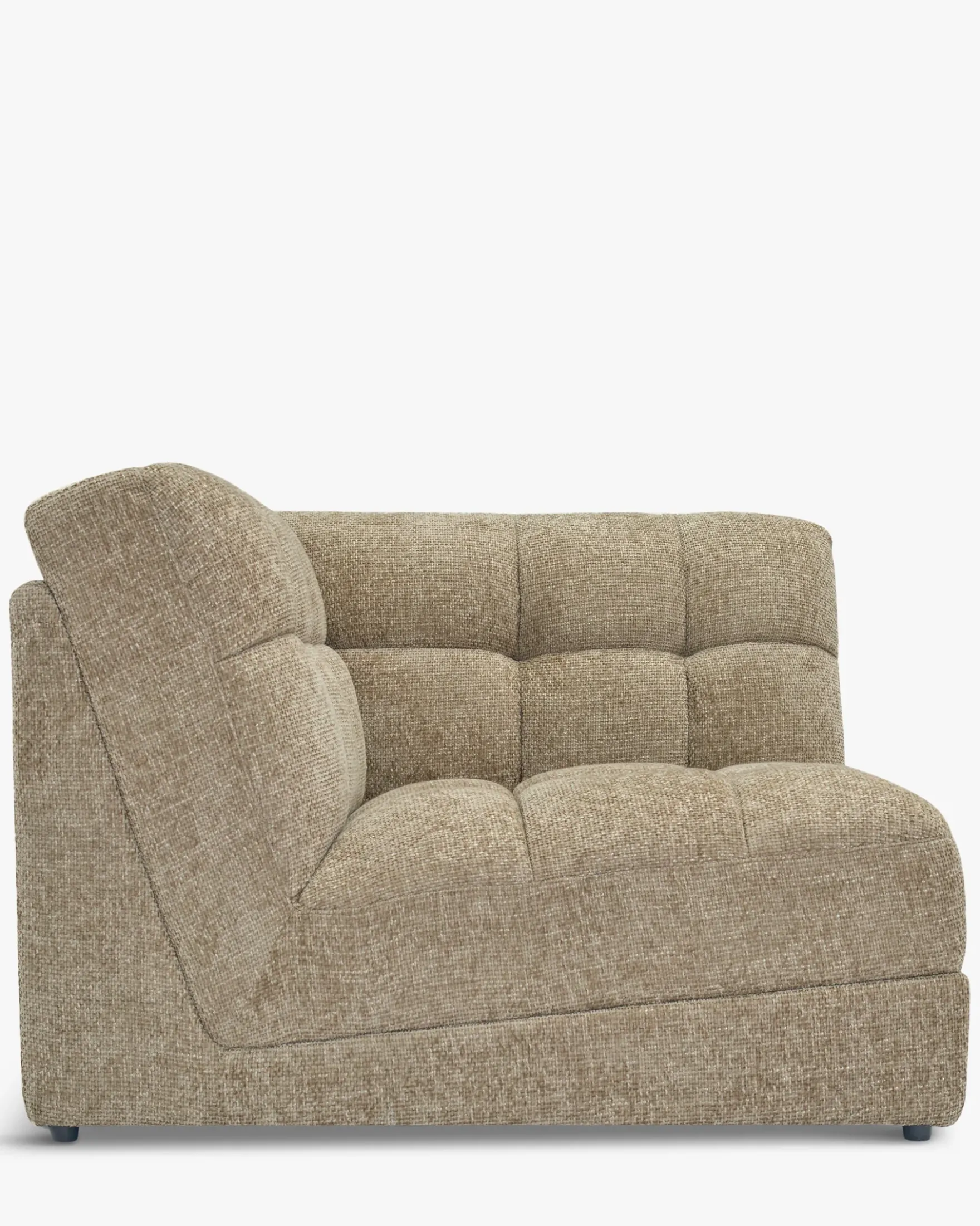 Fauteuil d'angle modulable, Tweed taupe Paul