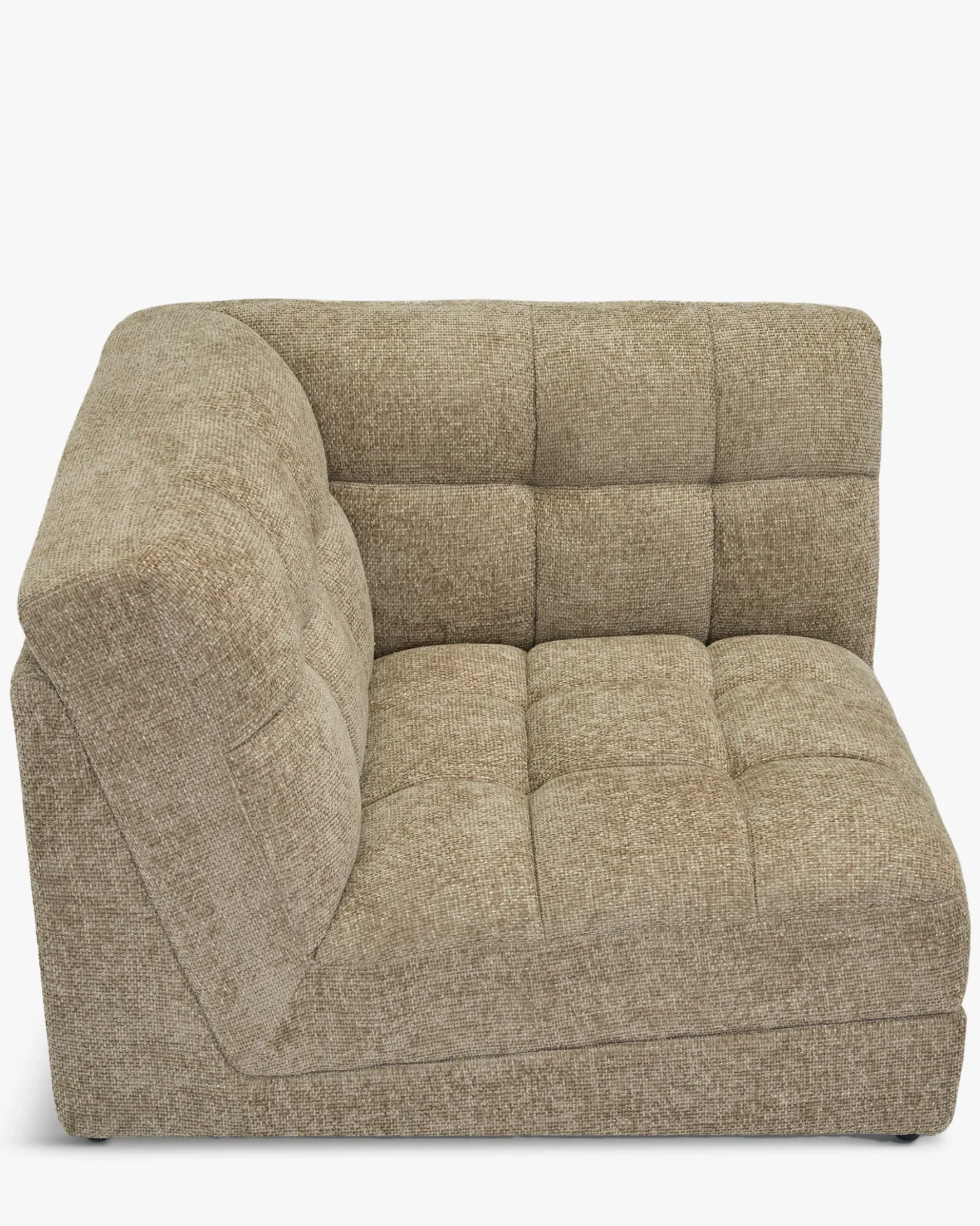 Fauteuil d'angle modulable, Tweed taupe Paul