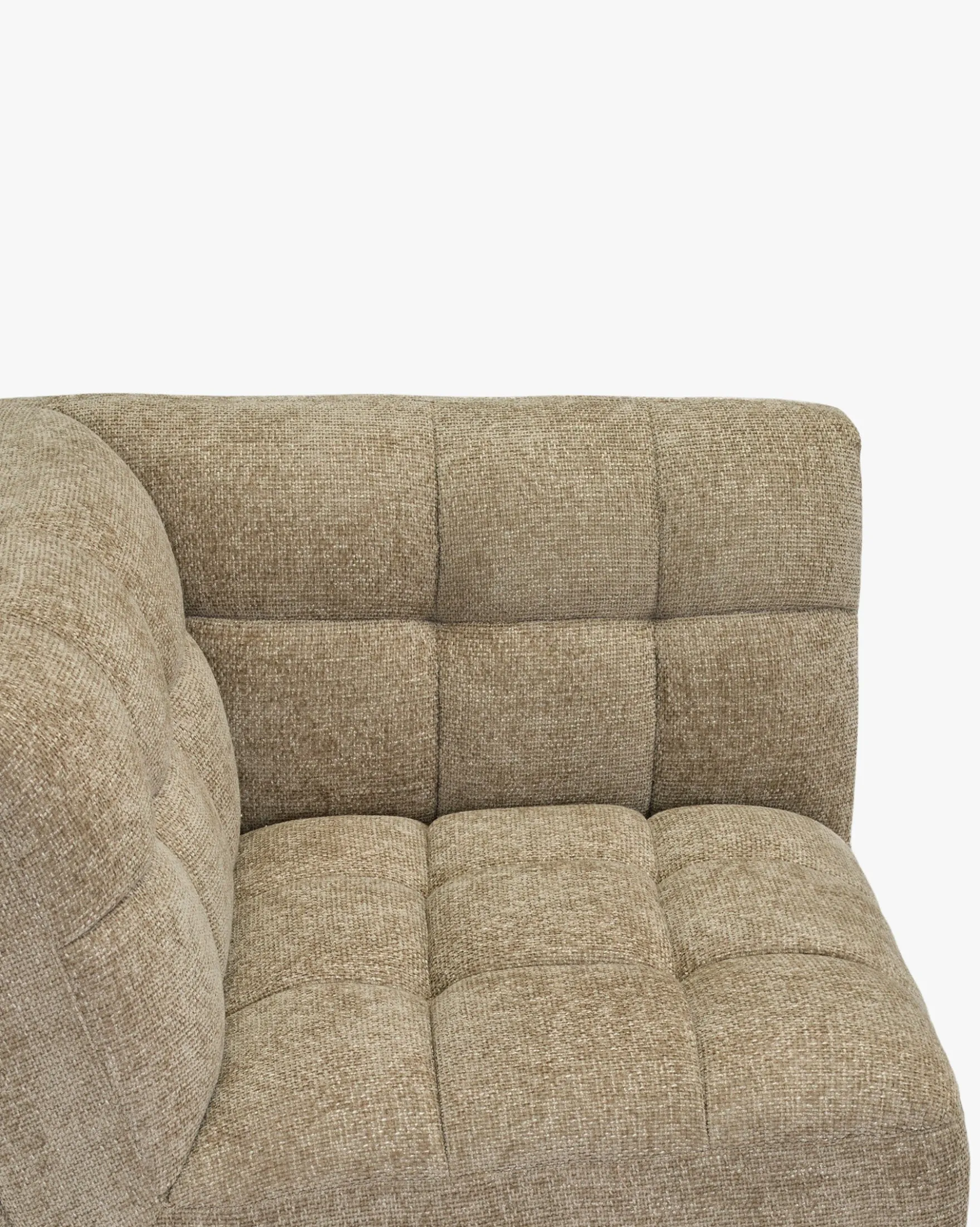Fauteuil d'angle modulable, Tweed taupe Paul