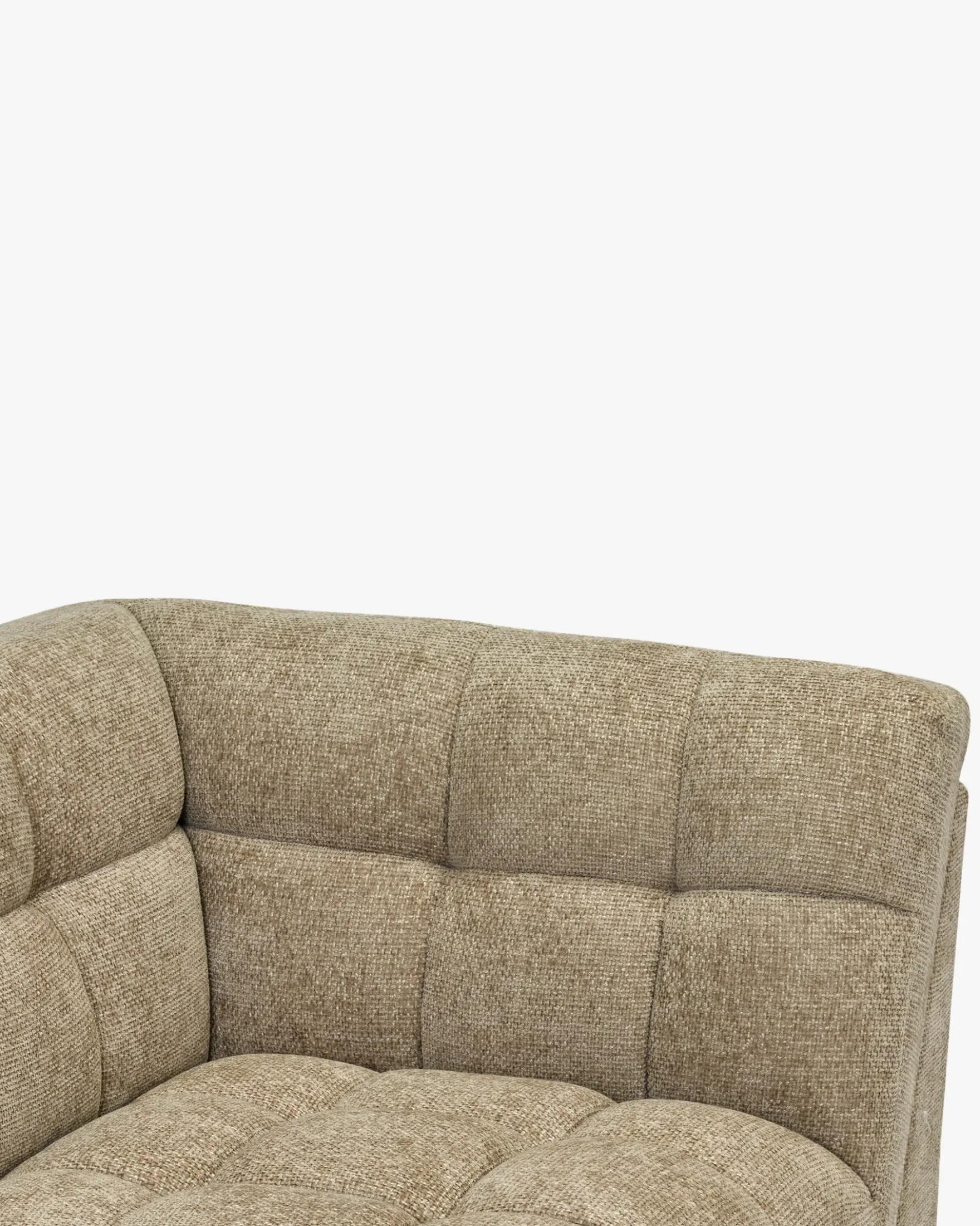 Fauteuil d'angle modulable, Tweed taupe Paul
