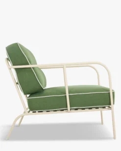 Fauteuil de jardin, Vert prairie & métal beige Maddalena