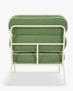Fauteuil de jardin, Vert prairie & métal beige Maddalena