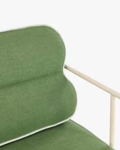 Fauteuil de jardin, Vert prairie & métal beige Maddalena