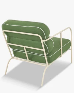 Fauteuil de jardin, Vert prairie & métal beige Maddalena