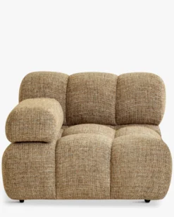 Fauteuil modulable accoudoir interchangeable, Tweed marron caramel Waffle