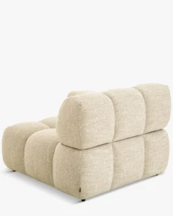 Fauteuil modulable accoudoir interchangeable, Tweed beige Waffle