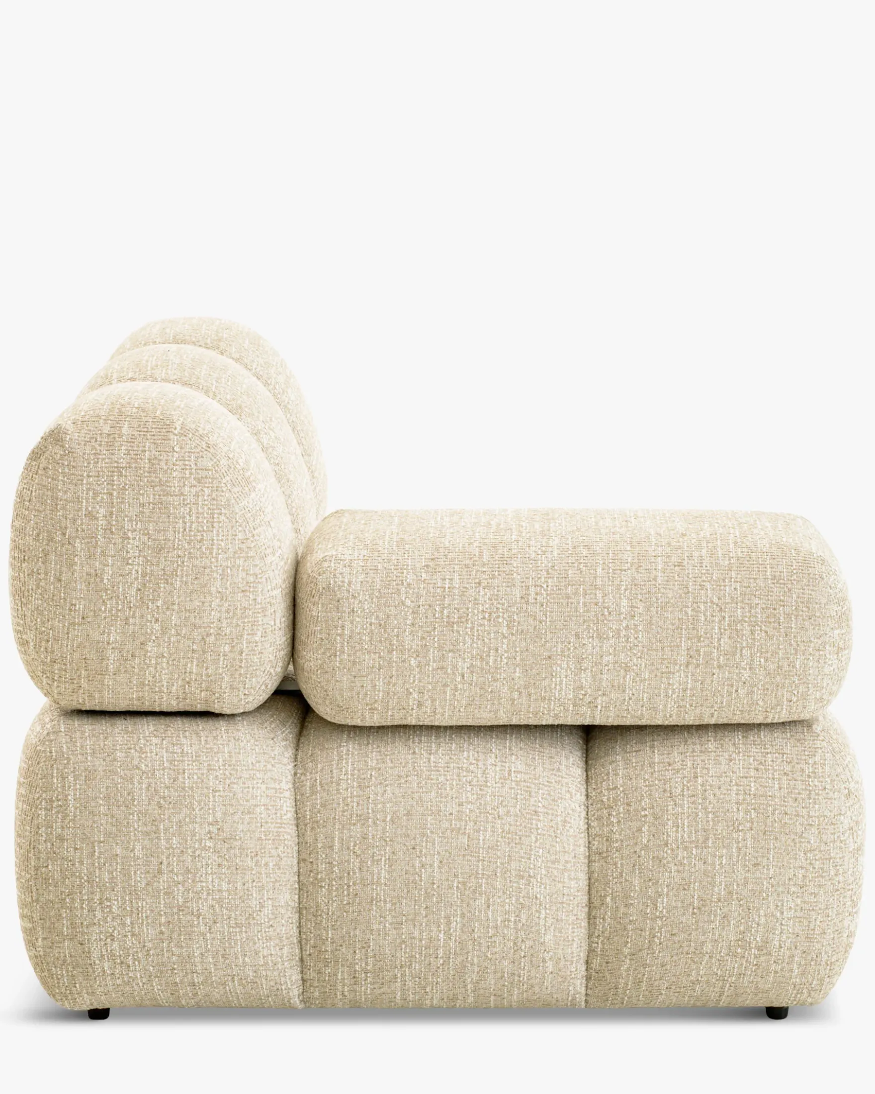 Fauteuil modulable accoudoir interchangeable, Tweed beige Waffle
