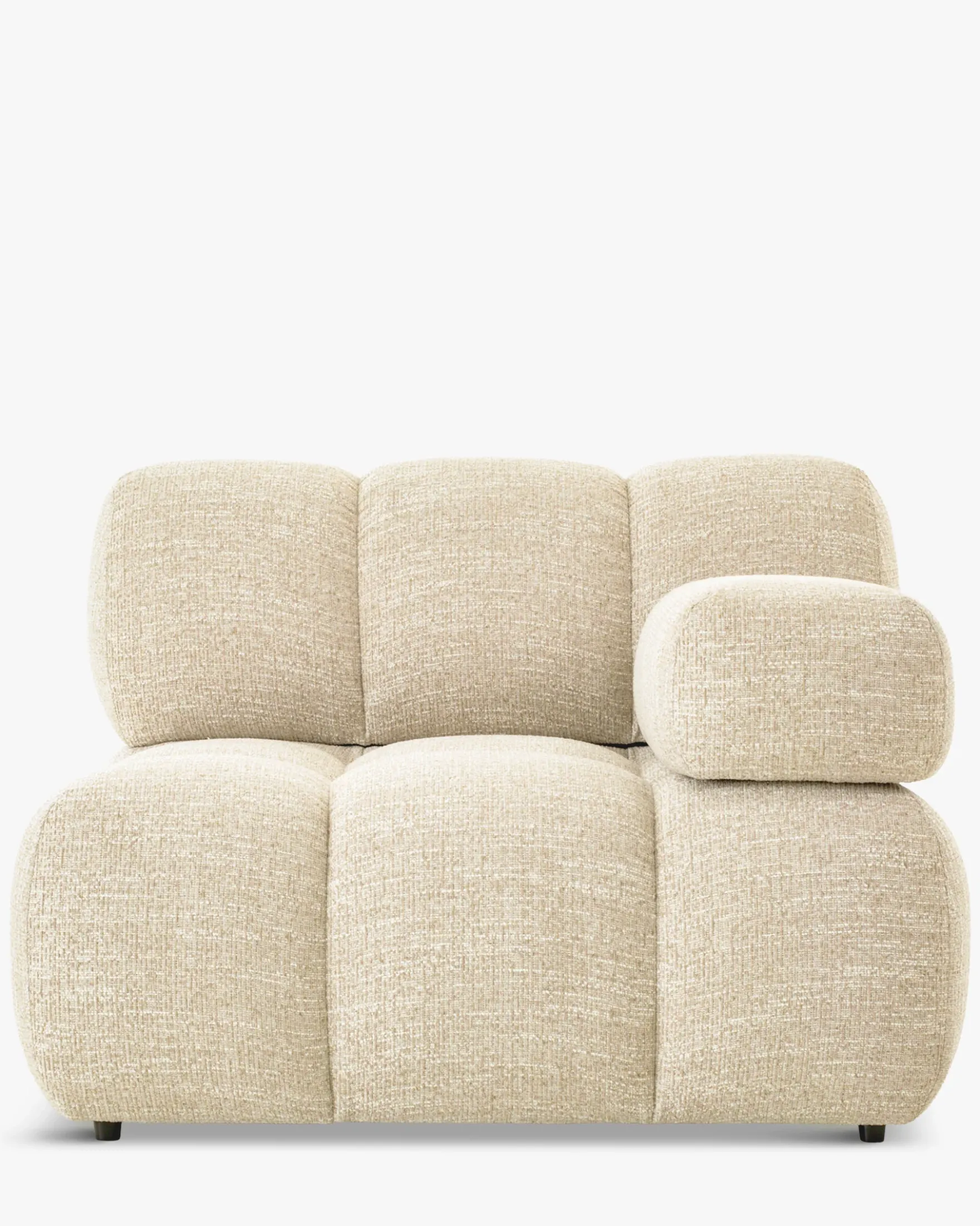 Fauteuil modulable accoudoir interchangeable, Tweed beige Waffle