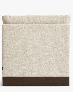 Fauteuil modulable accoudoir droit, Tweed écru meringue & Bois teinte noyer foncé Roman