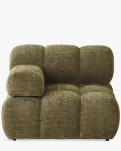 Fauteuil modulable accoudoir interchangeable, Tweed vert lichen Waffle