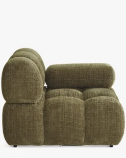 Fauteuil modulable accoudoir interchangeable, Tweed vert lichen Waffle