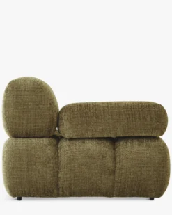 Fauteuil modulable accoudoir interchangeable, Tweed vert lichen Waffle