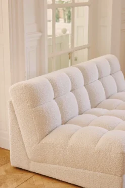 Fauteuil modulable, Blanc avoine bouclé Paul