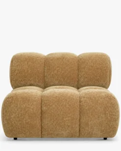 Fauteuil modulable sans accoudoir, Camel crêpé Waffle