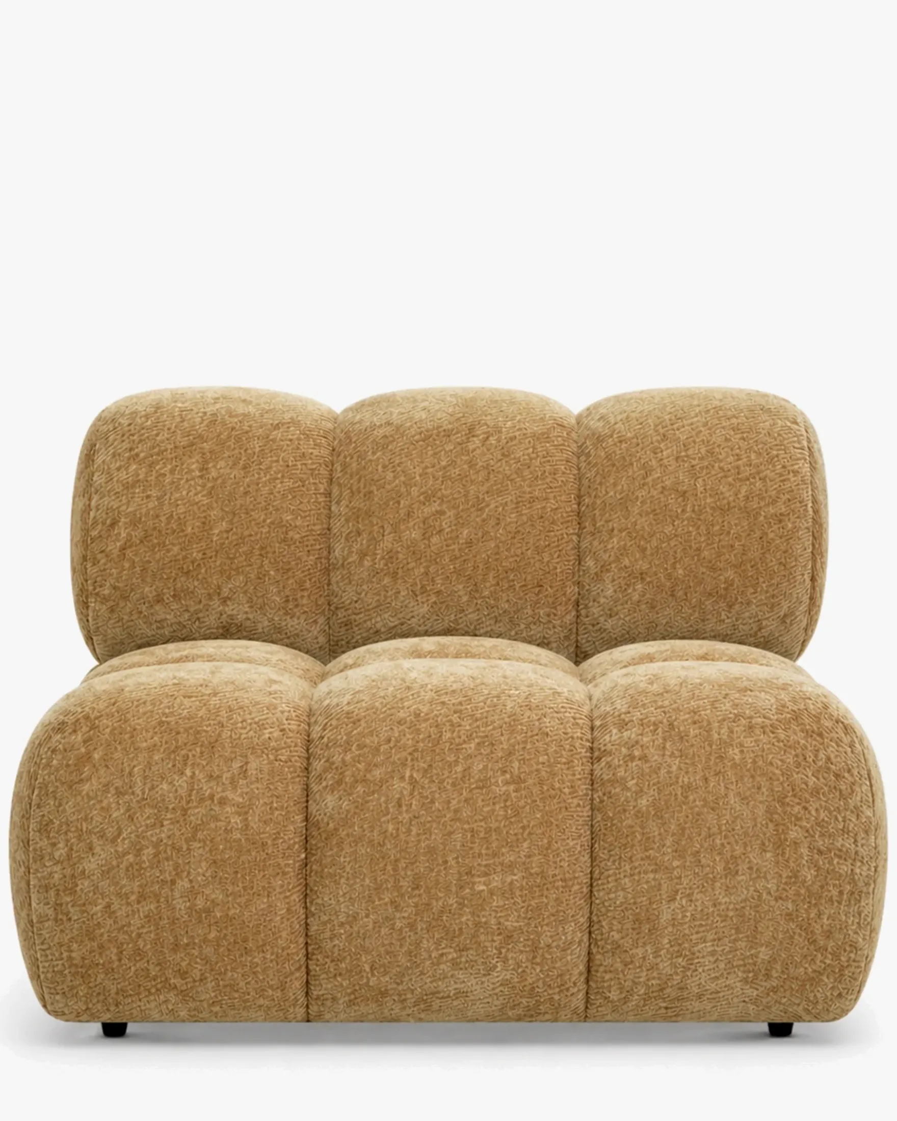 Fauteuil modulable sans accoudoir, Camel crêpé Waffle