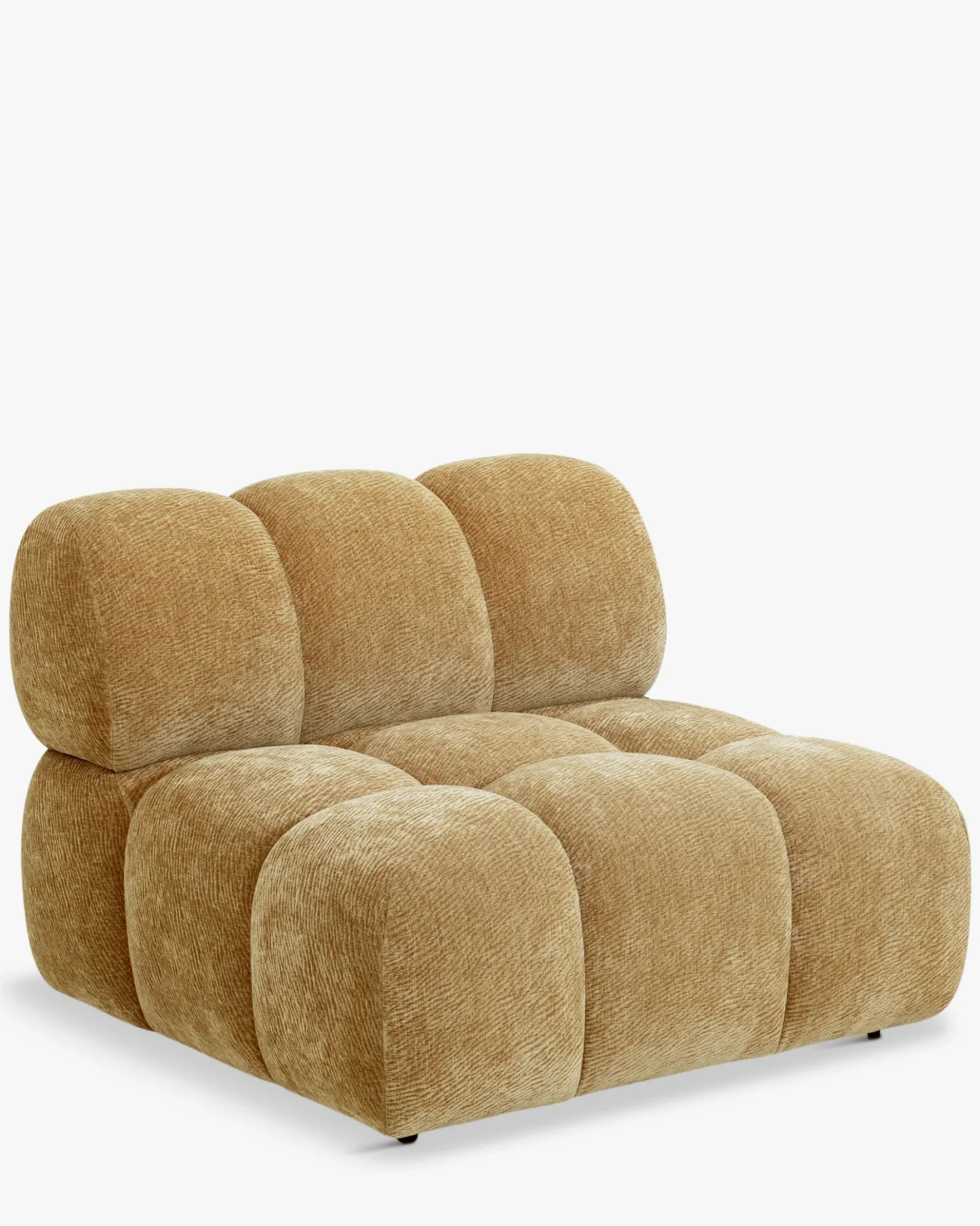 Fauteuil modulable sans accoudoir, Camel crêpé Waffle