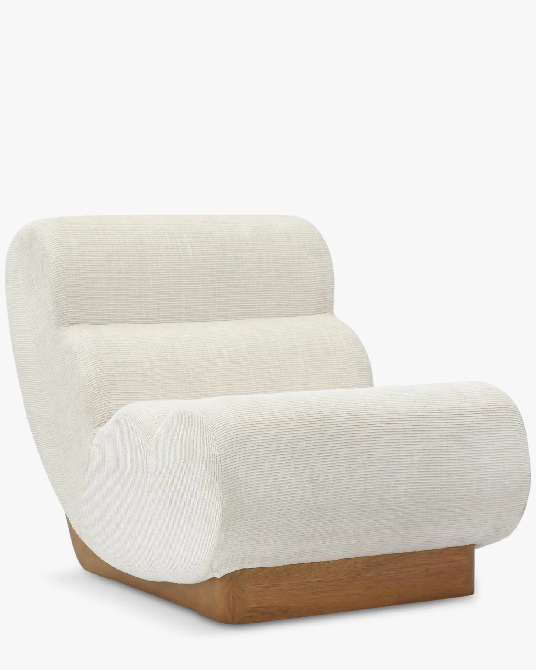 Fauteuil modulable, Tweed crème & bois blond Cozy